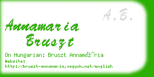 annamaria bruszt business card